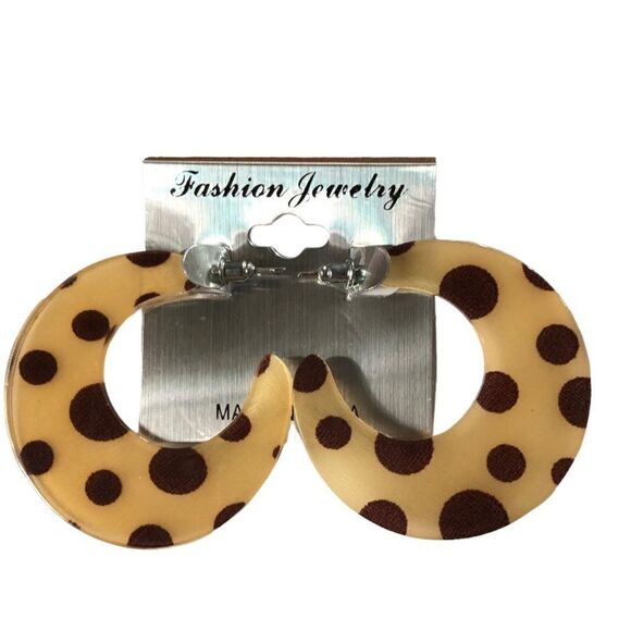 Fashion Jewelry Preppy Polka Dot Hoop Earrings - Picture 1 of 7